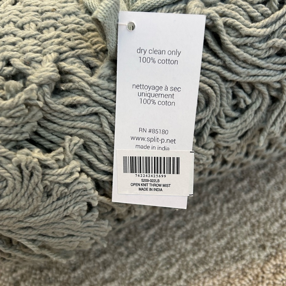 Cozy Gray Knitted Throw Blanket - Mist - Picture 6 of 6